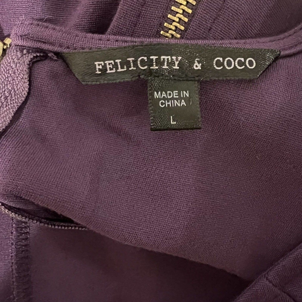 🌵 Felicity & Coco Women's Purple Cap Sleeve Midi Unlined Sheath Dress- Large - Picture 6 of 7